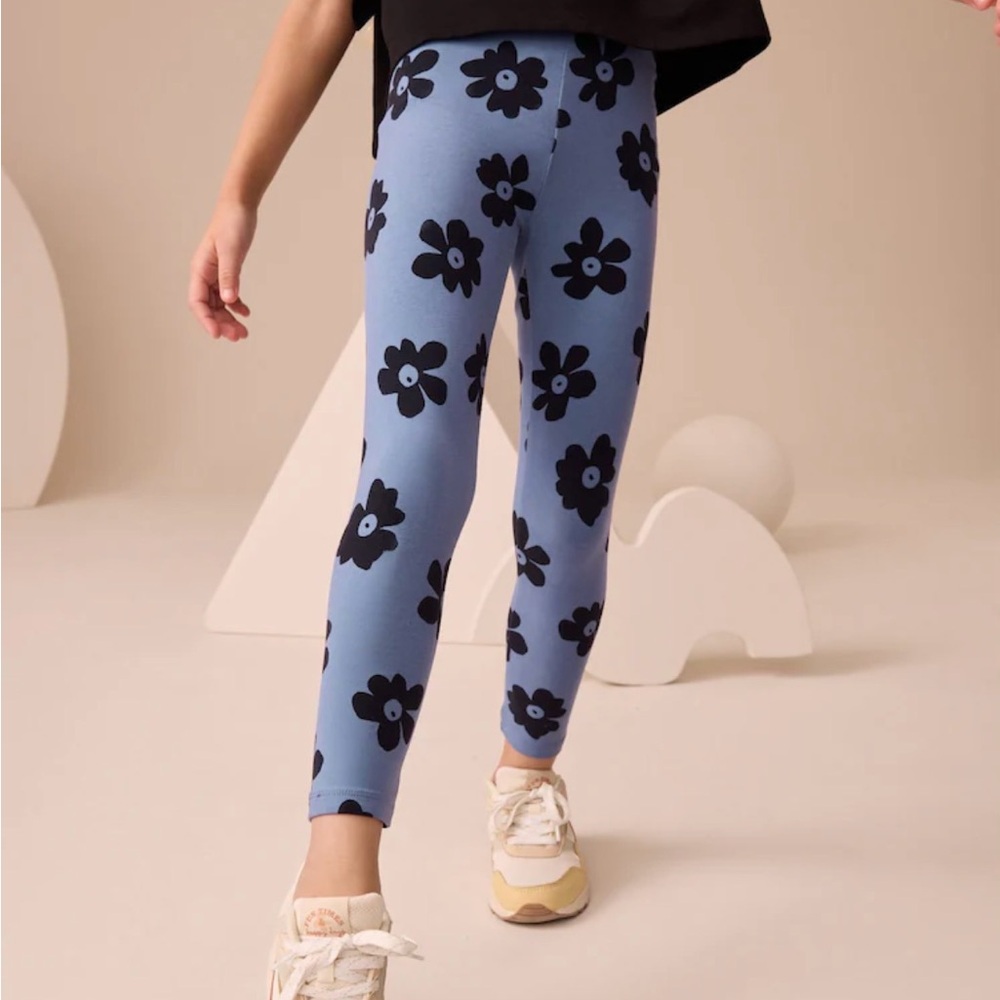 Floral Blue Kids Leggings